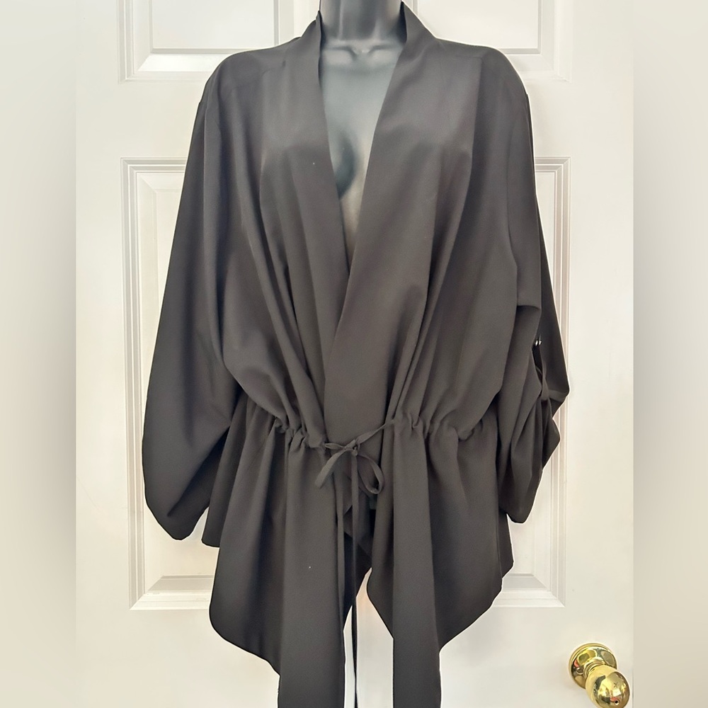Silky black lightweight blazer